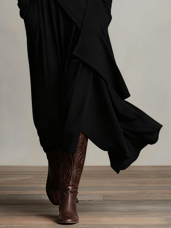 Giorgia™ | Abito Maxi Asimmetrico con Collo Alto