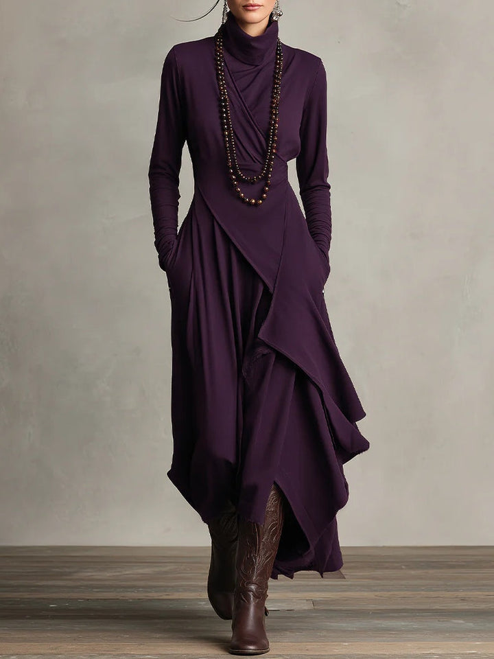 Giorgia™ | Abito Maxi Asimmetrico con Collo Alto
