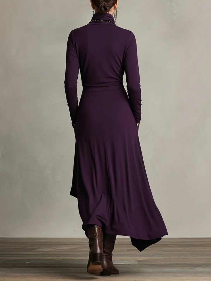 Giorgia™ | Abito Maxi Asimmetrico con Collo Alto