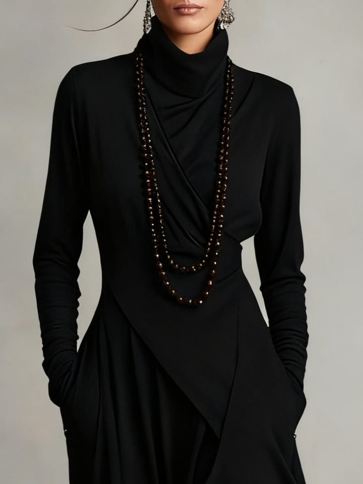 Giorgia™ | Abito Maxi Asimmetrico con Collo Alto
