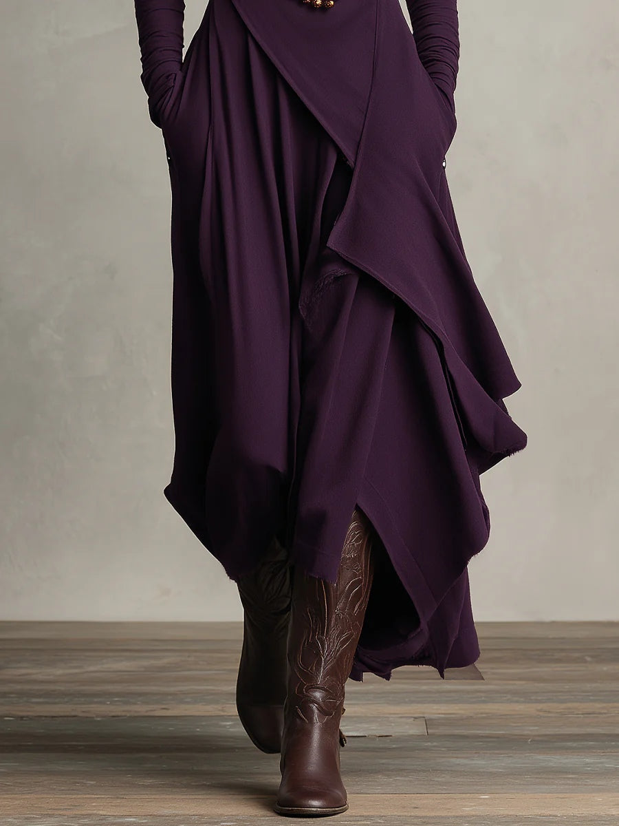 Giorgia™ | Abito Maxi Asimmetrico con Collo Alto