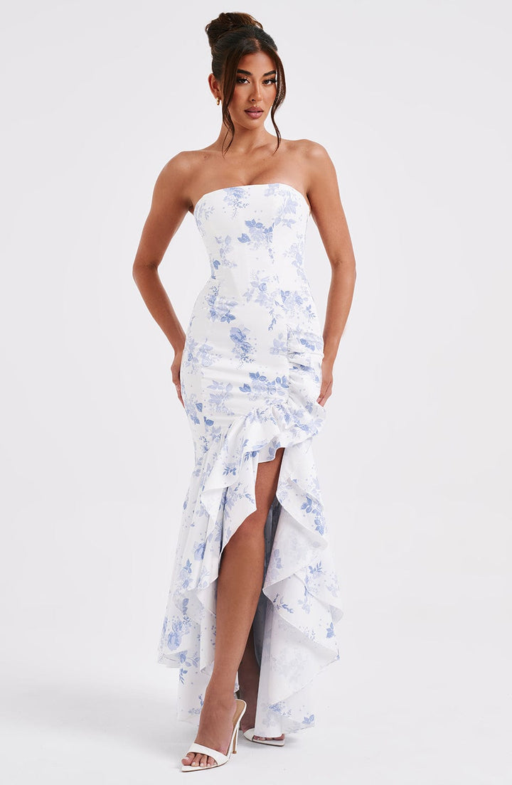 Angelina | Eleganza a Fiori senza Spalline