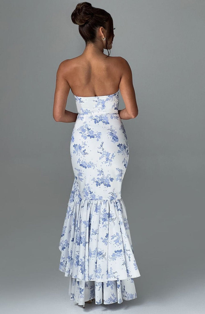 Angelina | Eleganza a Fiori senza Spalline