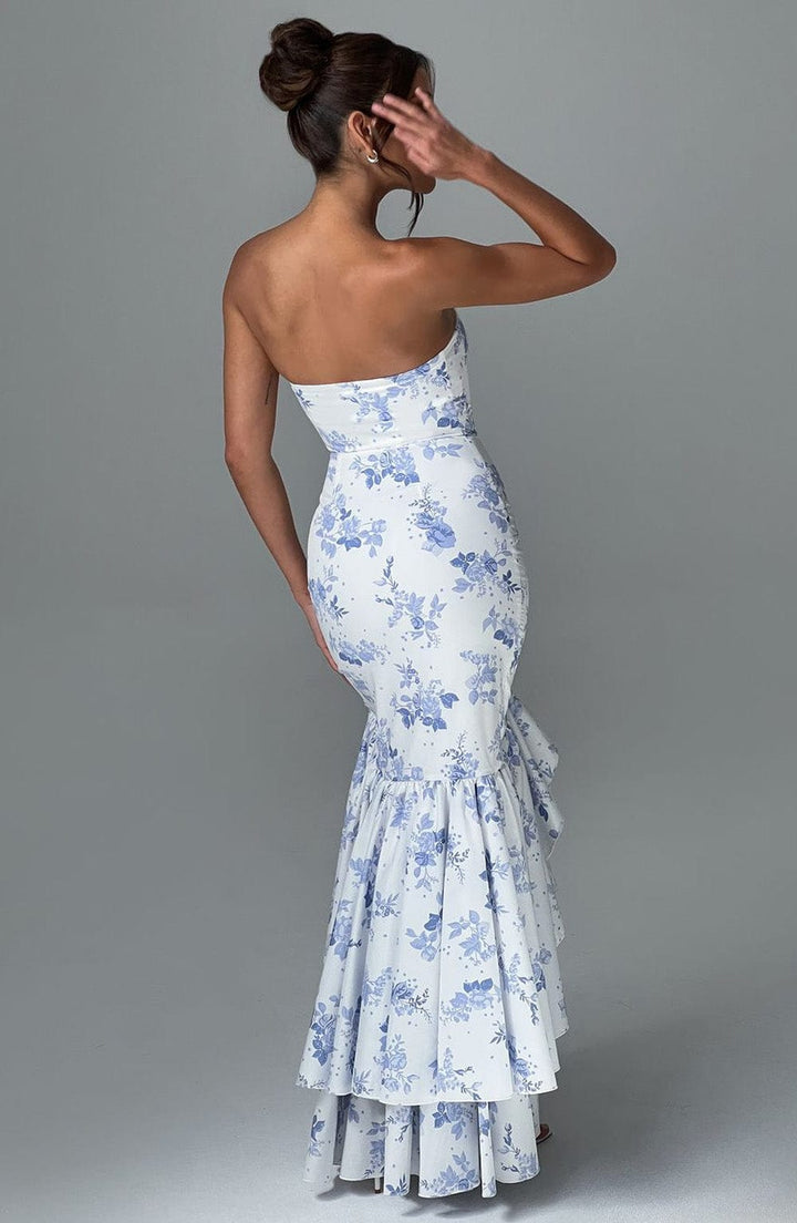 Angelina | Eleganza a Fiori senza Spalline