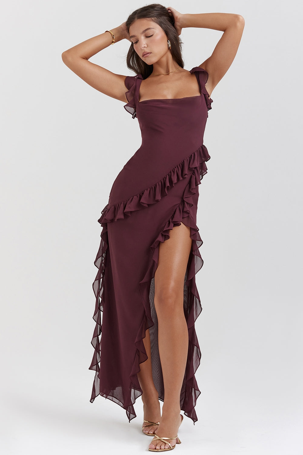 Dalila | Abito lungo con ruches