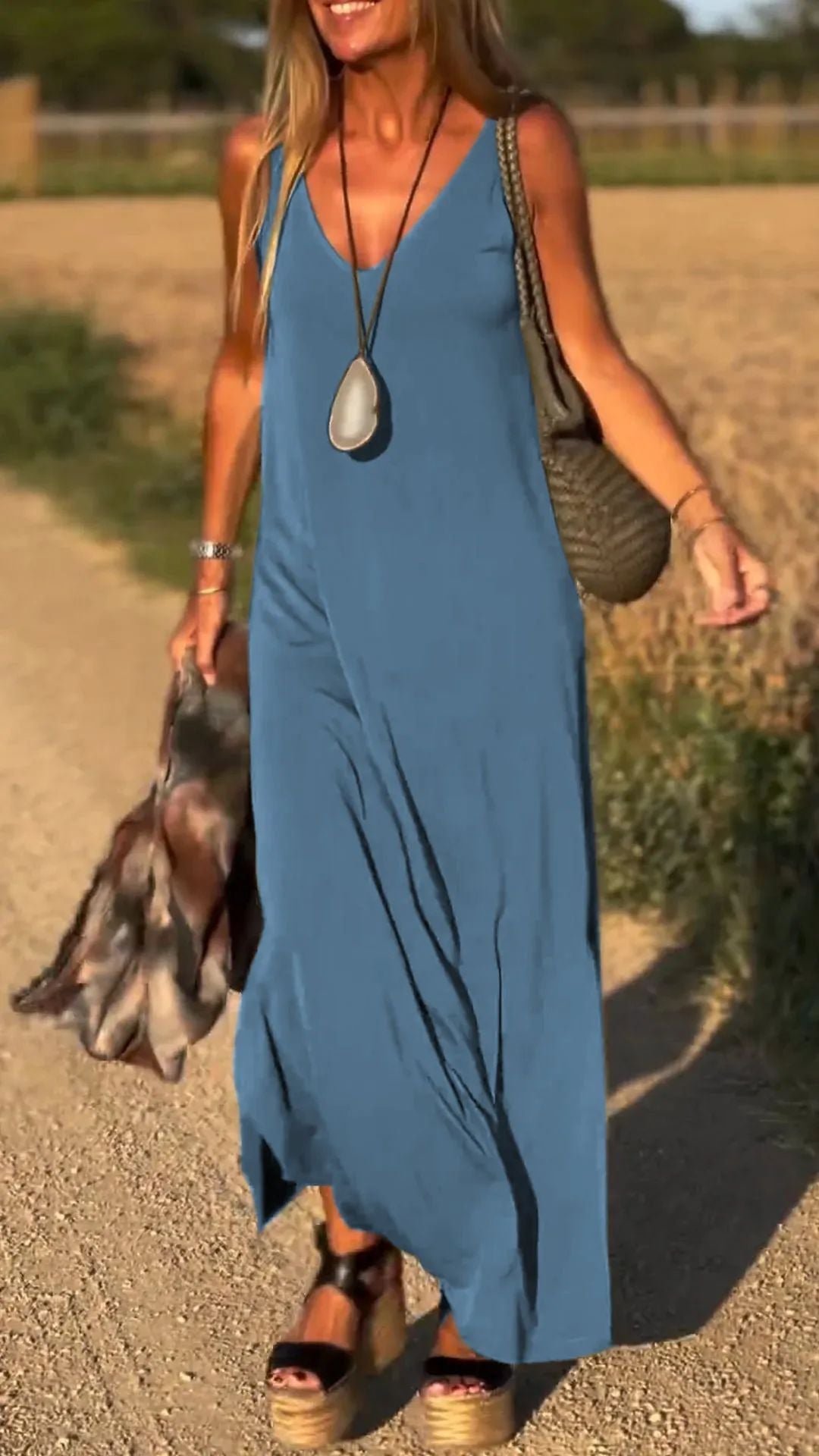 Evelyne - Elegante Abito Lungo Senza Maniche