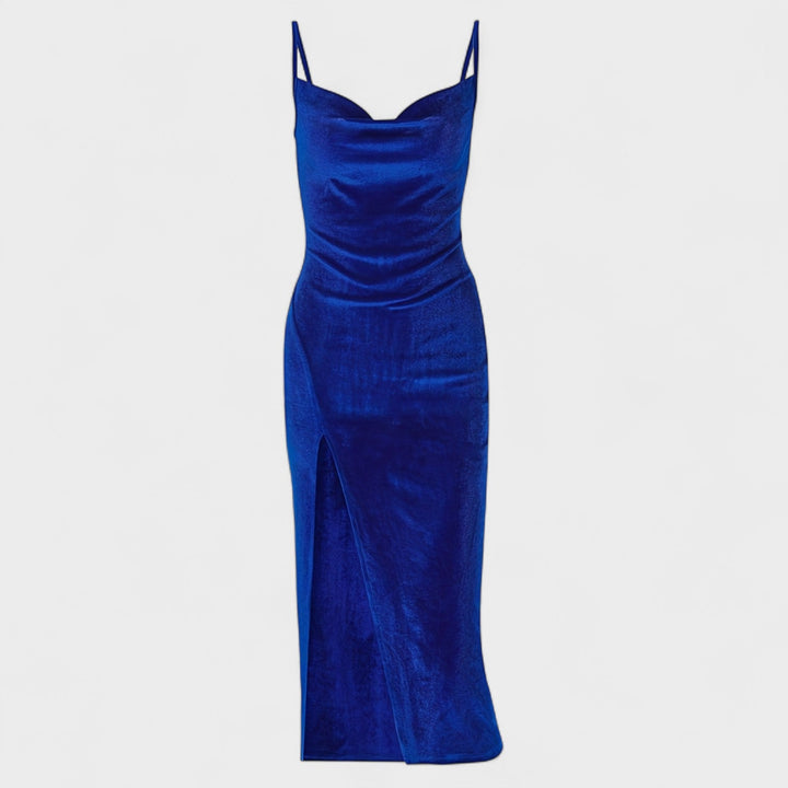 Gabriela - Vestito in velluto con spacco