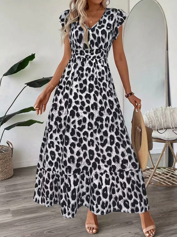 Candela - Vestito maxi barocco con scollo a V
