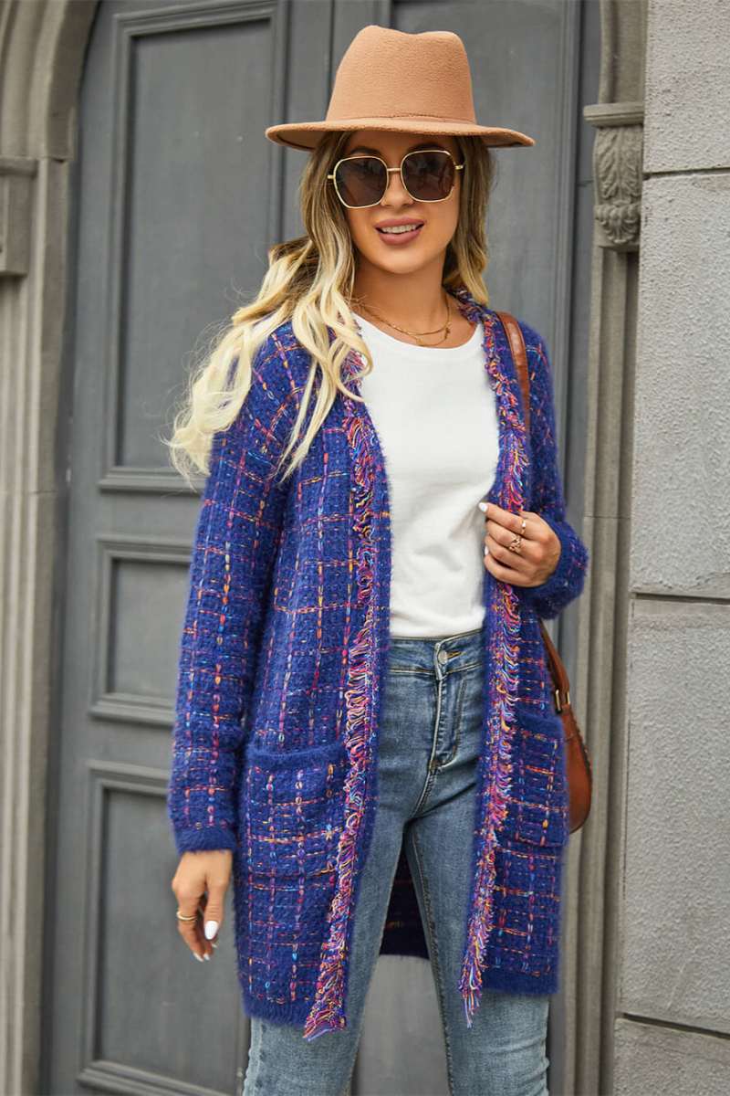 Sofia™ | Cardigan Pate Pocketgebreide - Blu