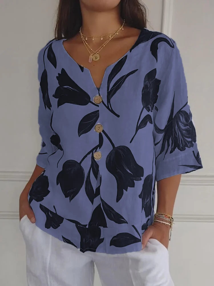 Sofia™ | Delphine - Elegante Blusa Floreale