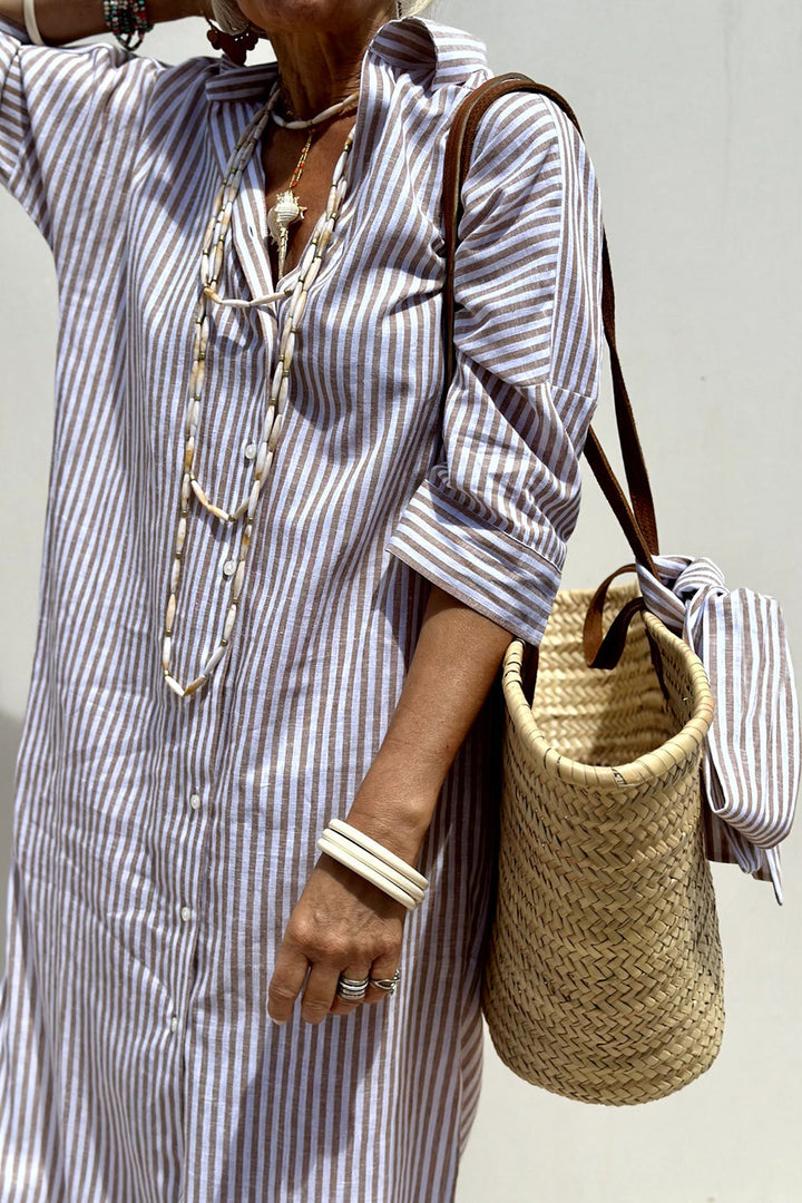 Sophia | Camicia Abito con Righe Intramontabili e Comfort Elegante