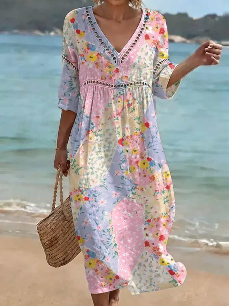 Lucia | Abito Patchwork Floreale