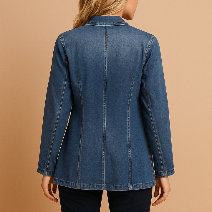 Blazer in denim con vestibilità sagomata per donne | Yvette
