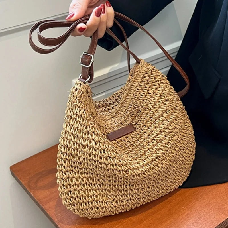 Borsa a tracolla di paglia