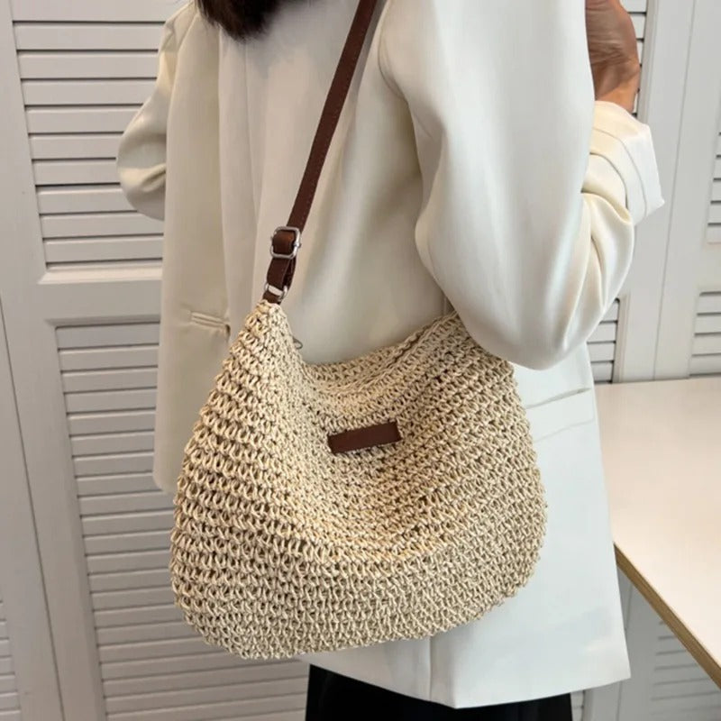 Borsa a tracolla di paglia