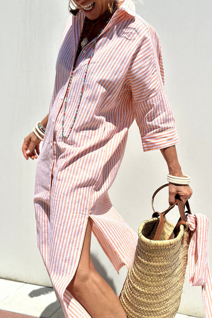 Sophia | Camicia Abito con Righe Intramontabili e Comfort Elegante