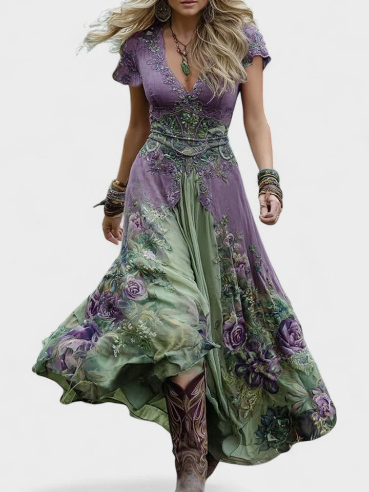 Serena - Vestito Maxi Corto Floreale