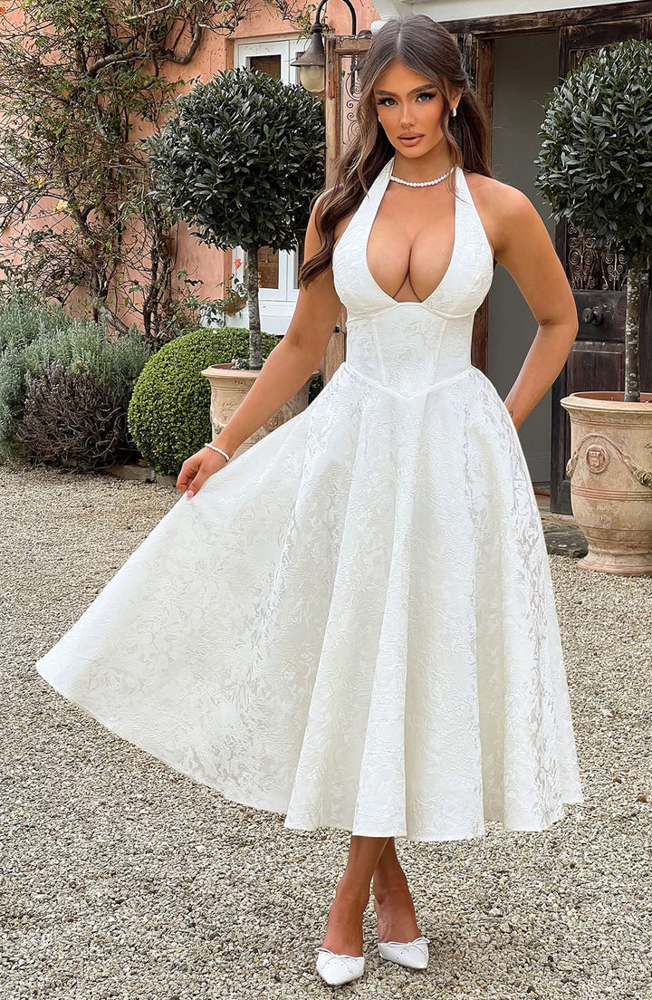 Esmeralda | Abito Midi Senza Maniche con Scollo Halter
