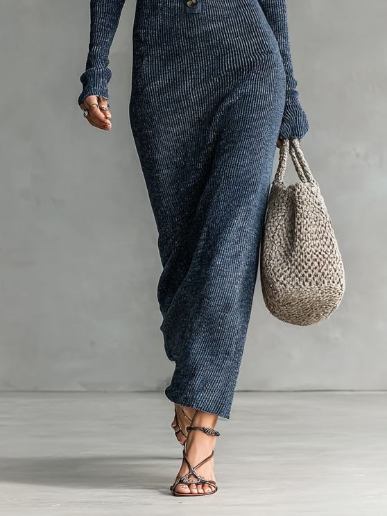 Valentina | Abito Maxi in Maglia con Cappuccio