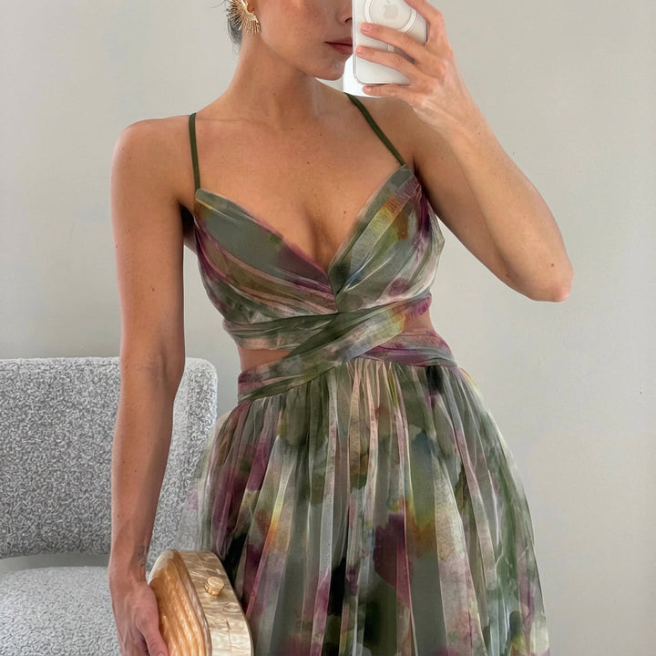 Margarida - Vestito Maxi con Stampa Floreale