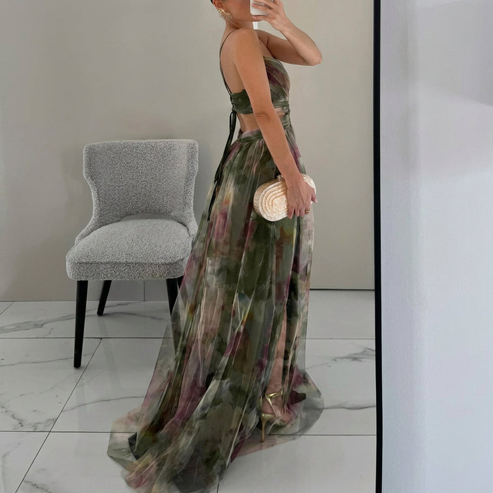 Margarida - Vestito Maxi con Stampa Floreale