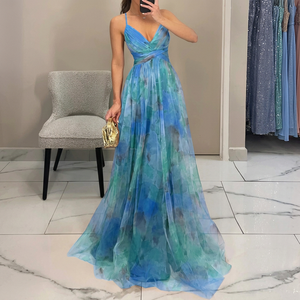 Margarida - Vestito Maxi con Stampa Floreale