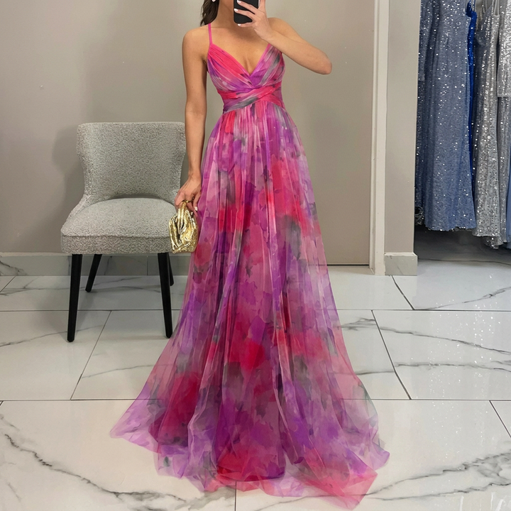 Margarida - Vestito Maxi con Stampa Floreale