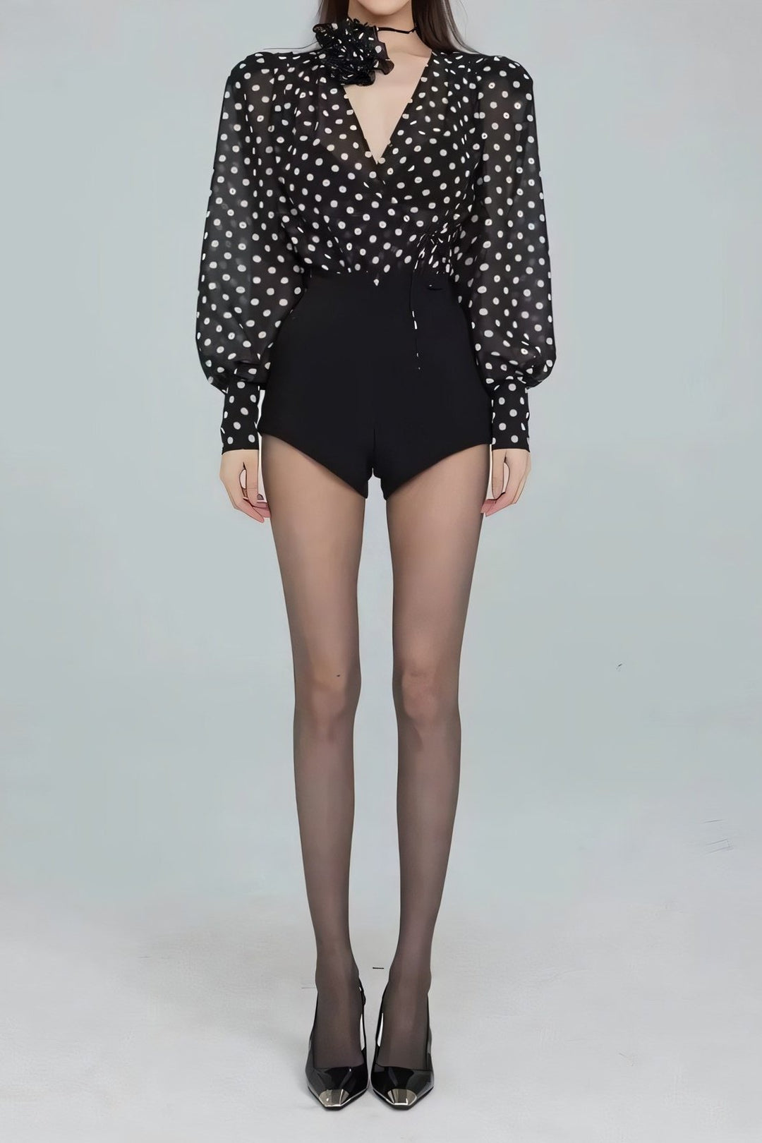 Sofia™ | Blusa Gilda a Pois con Maniche Lunghe