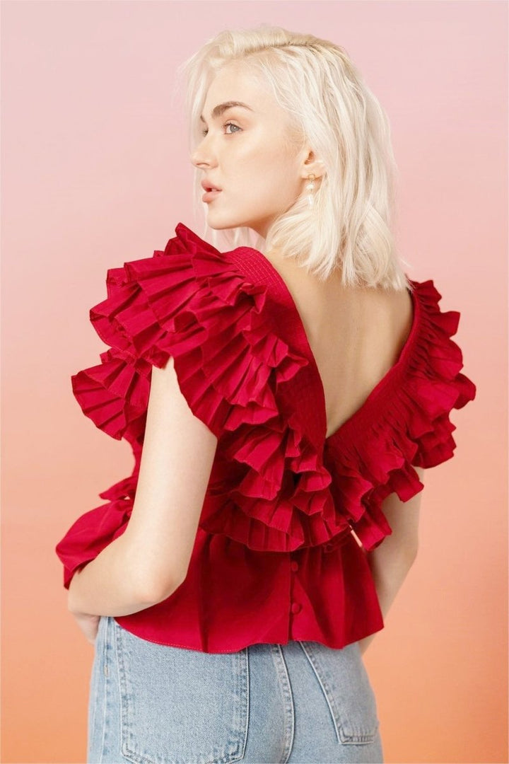 Sofia™ | Blusa V-collo Helen Ruffle