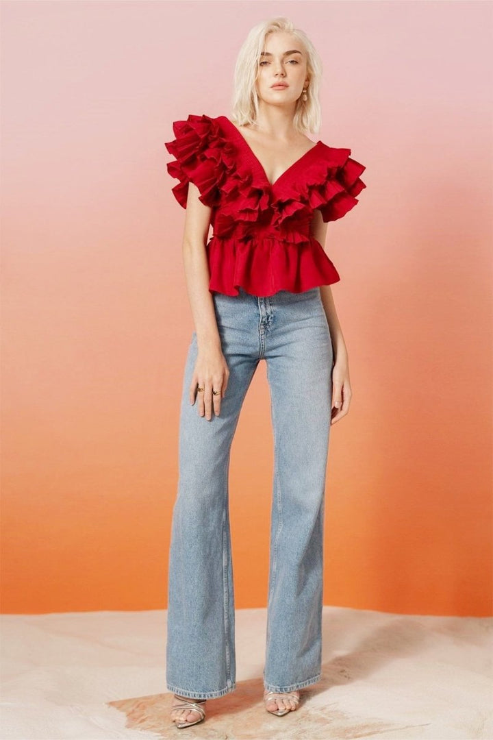 Sofia™ | Blusa V-collo Helen Ruffle