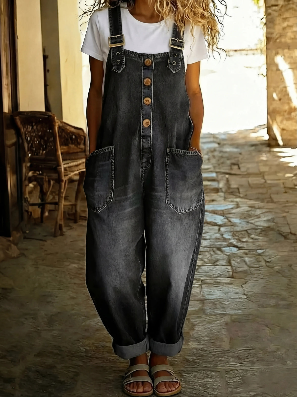 Alessia | Salopette Denim Comfort Elegante