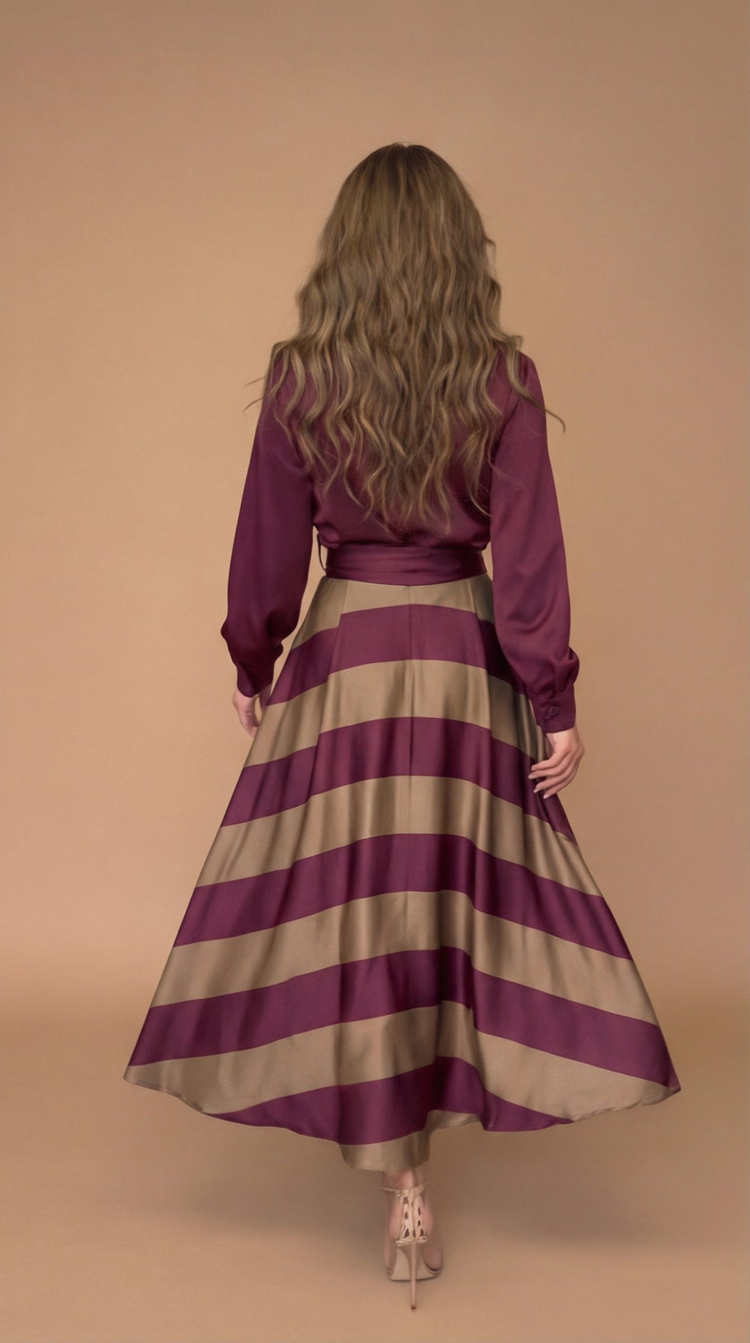 Valeria | Abito Midi Elegante Bordeaux