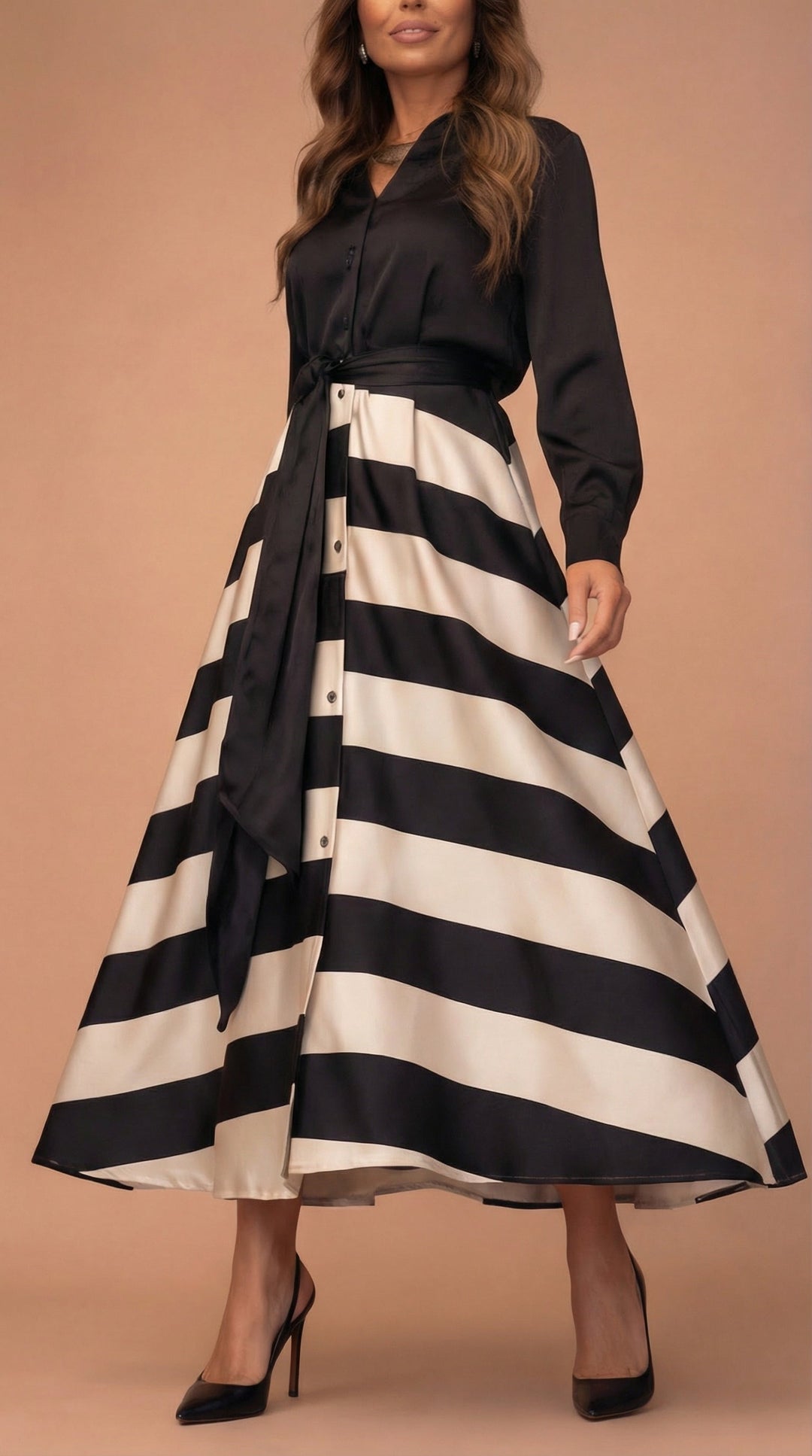 Valeria | Abito Midi Elegante Bordeaux