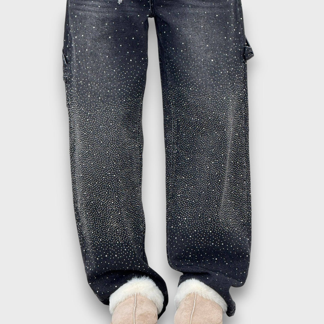 Nolene – Jeans con finitura scintillante e carattere urbano