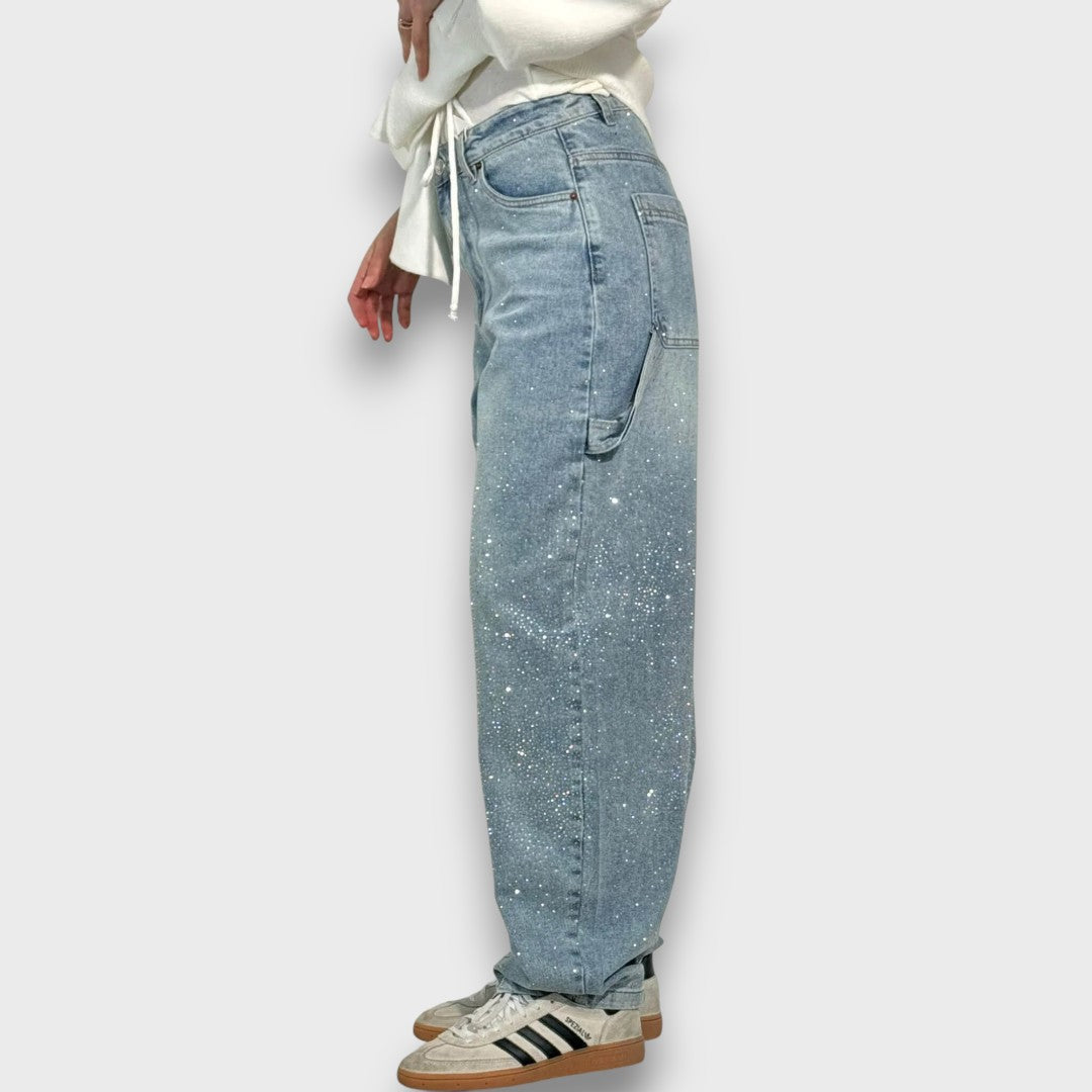 Nolene – Jeans con finitura scintillante e carattere urbano