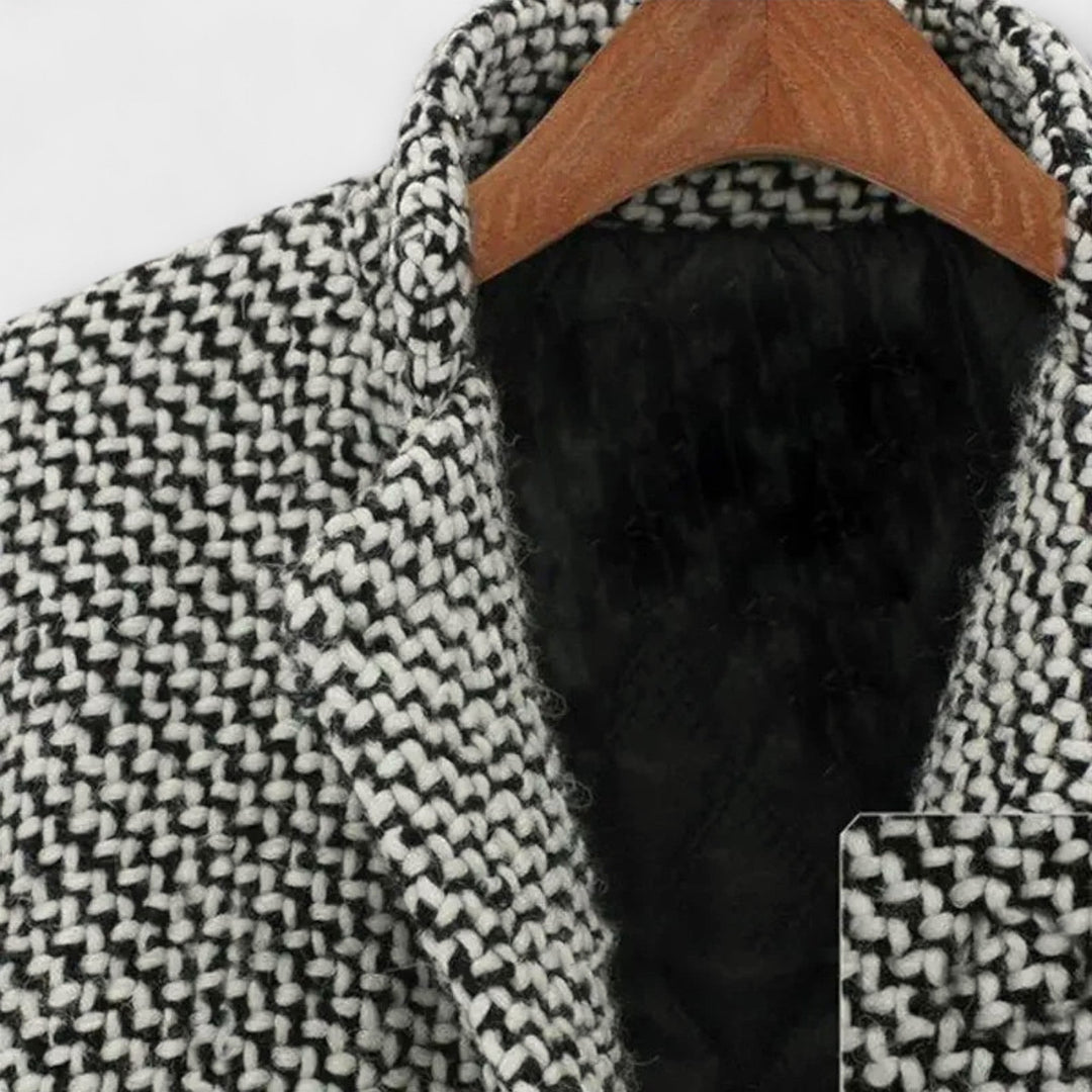 Giulia | Cappotto in lana a pied de poule