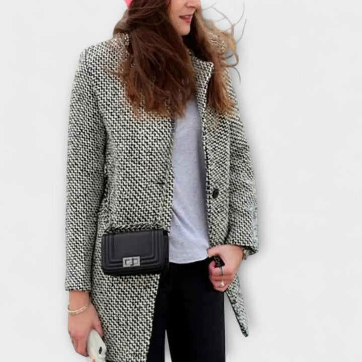 Giulia | Cappotto in lana a pied de poule