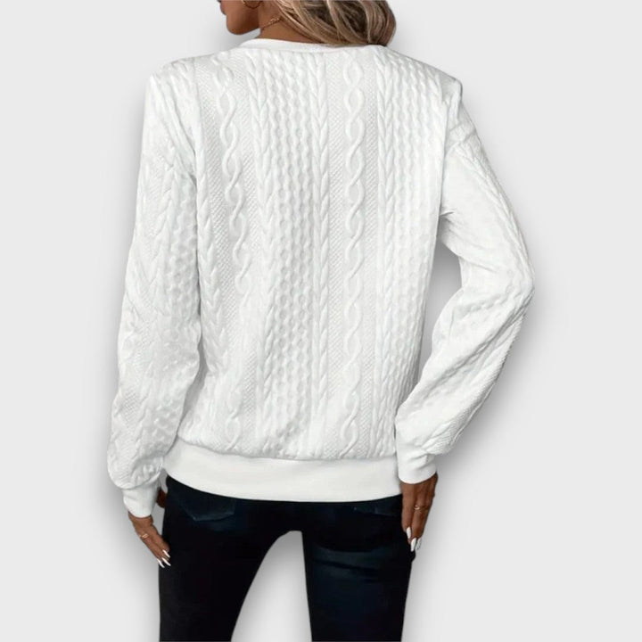 Solena – Maglione con Zip Frontale a Treccia