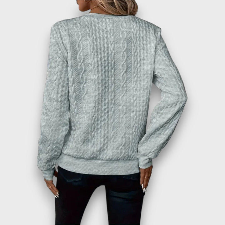 Solena – Maglione con Zip Frontale a Treccia