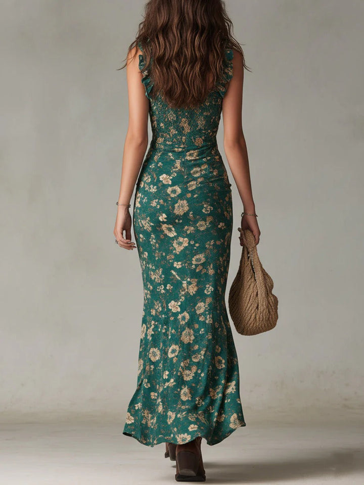 Zara | Vestito maxi boho retro con maniche fluide e apertura laterale