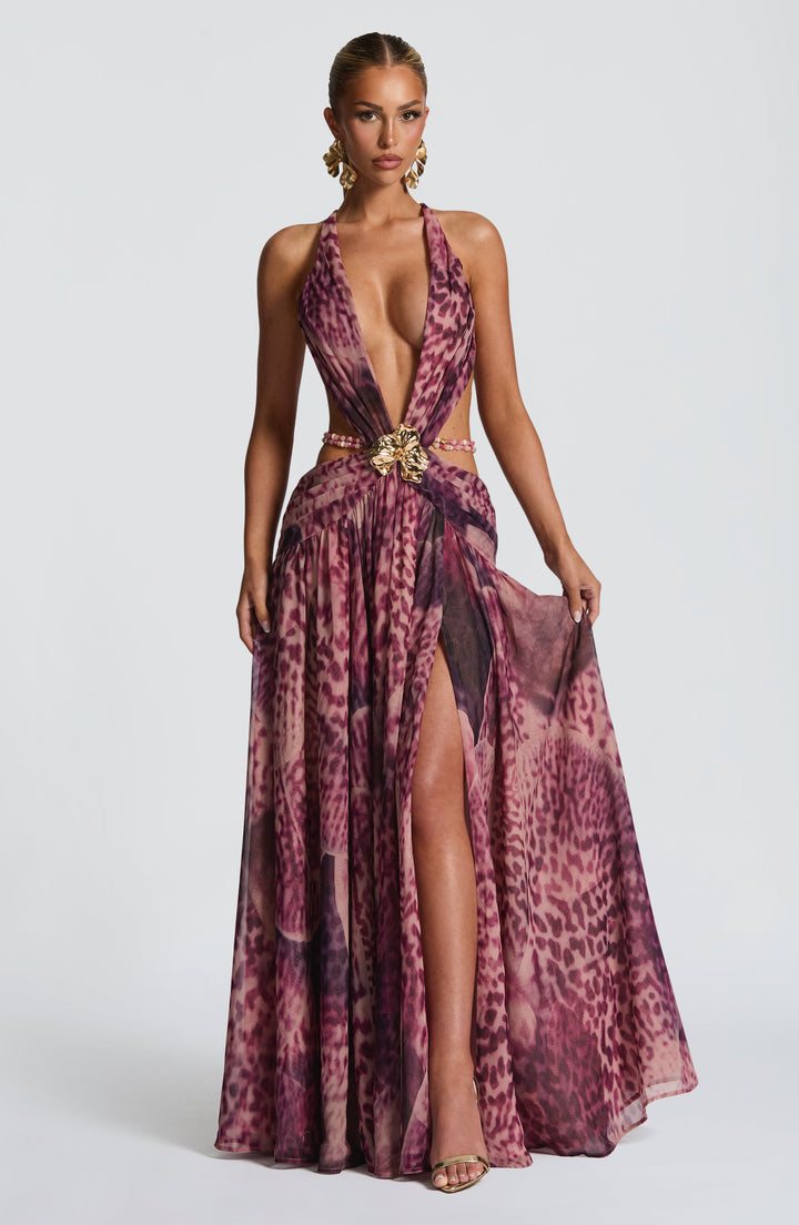 Abito Maxi Indianna - Stampa Orchidea Magenta