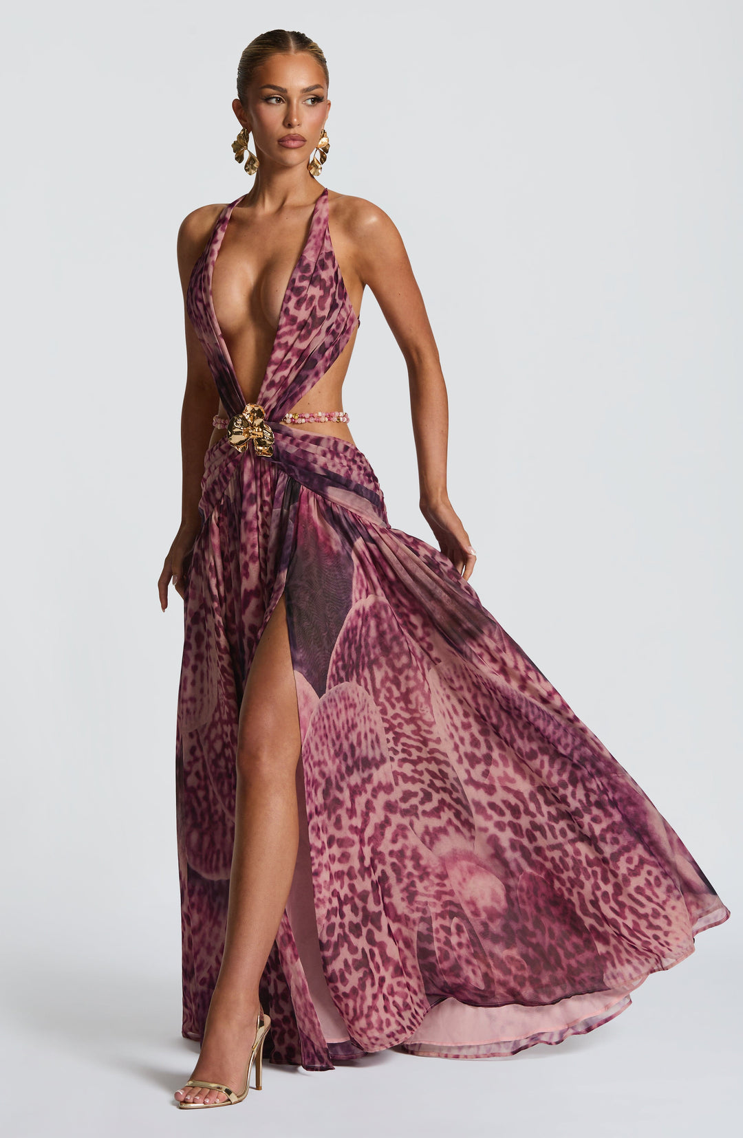 Abito Maxi Indianna - Stampa Orchidea Magenta