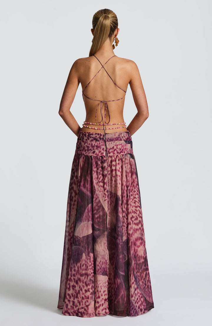 Abito Maxi Indianna - Stampa Orchidea Magenta