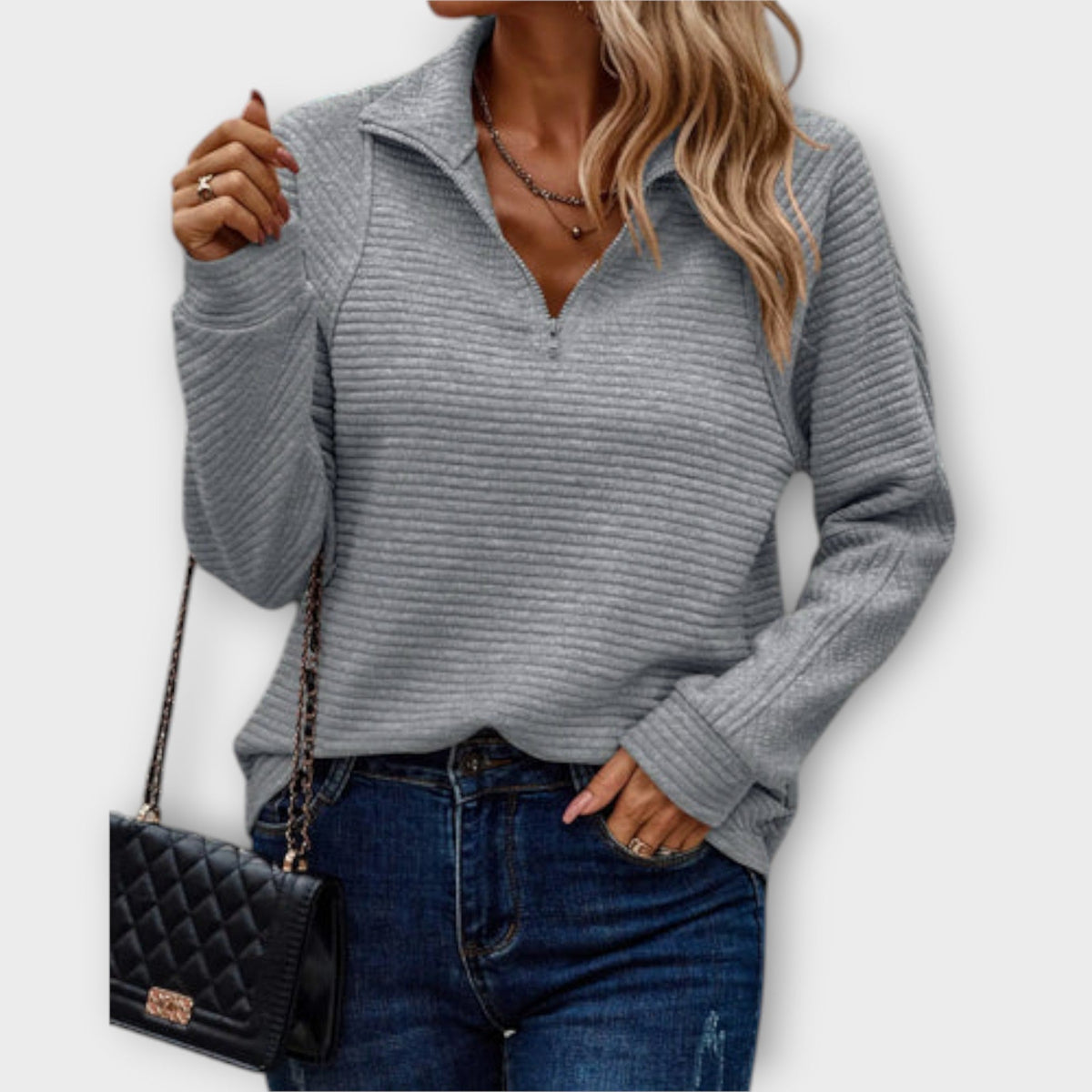 Vilja - Pullover con mezza zip