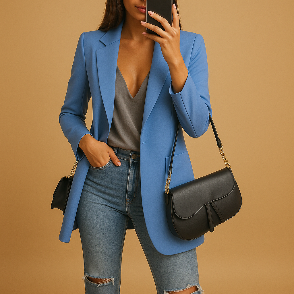 Blazer lungo con taglio slim per donna | Elise