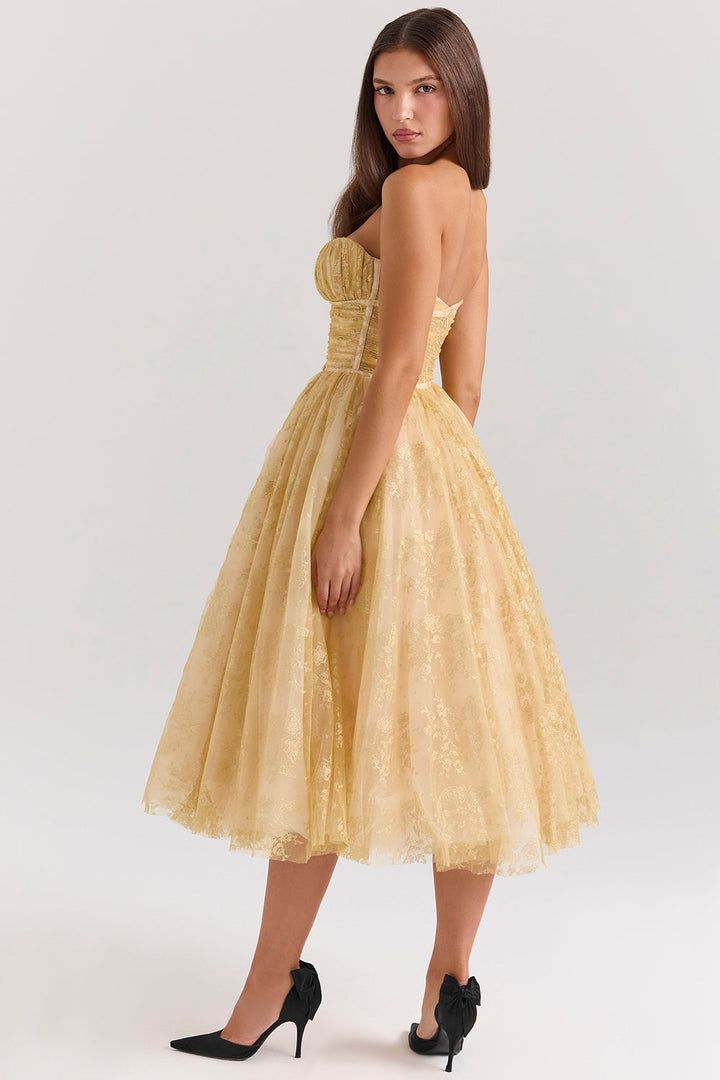 Millie | Vestito Corsetto Dorato
