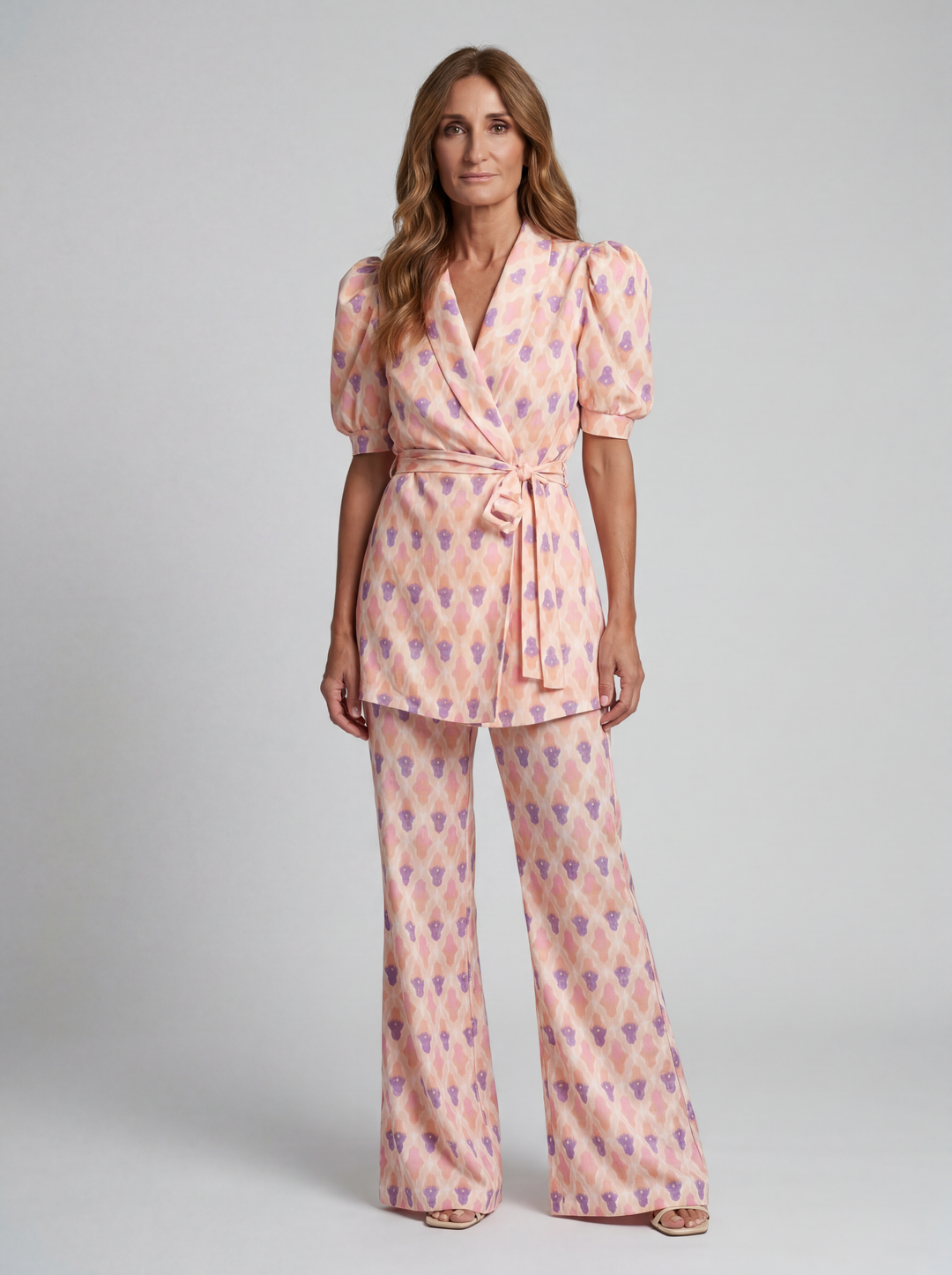 Araceli | Completo Stampato con Blazer e Pantaloni a Zampa