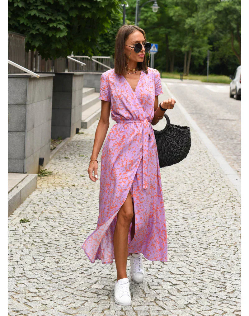 EVA | Abito Elegante con Scollo a V e Copertura della Pancia