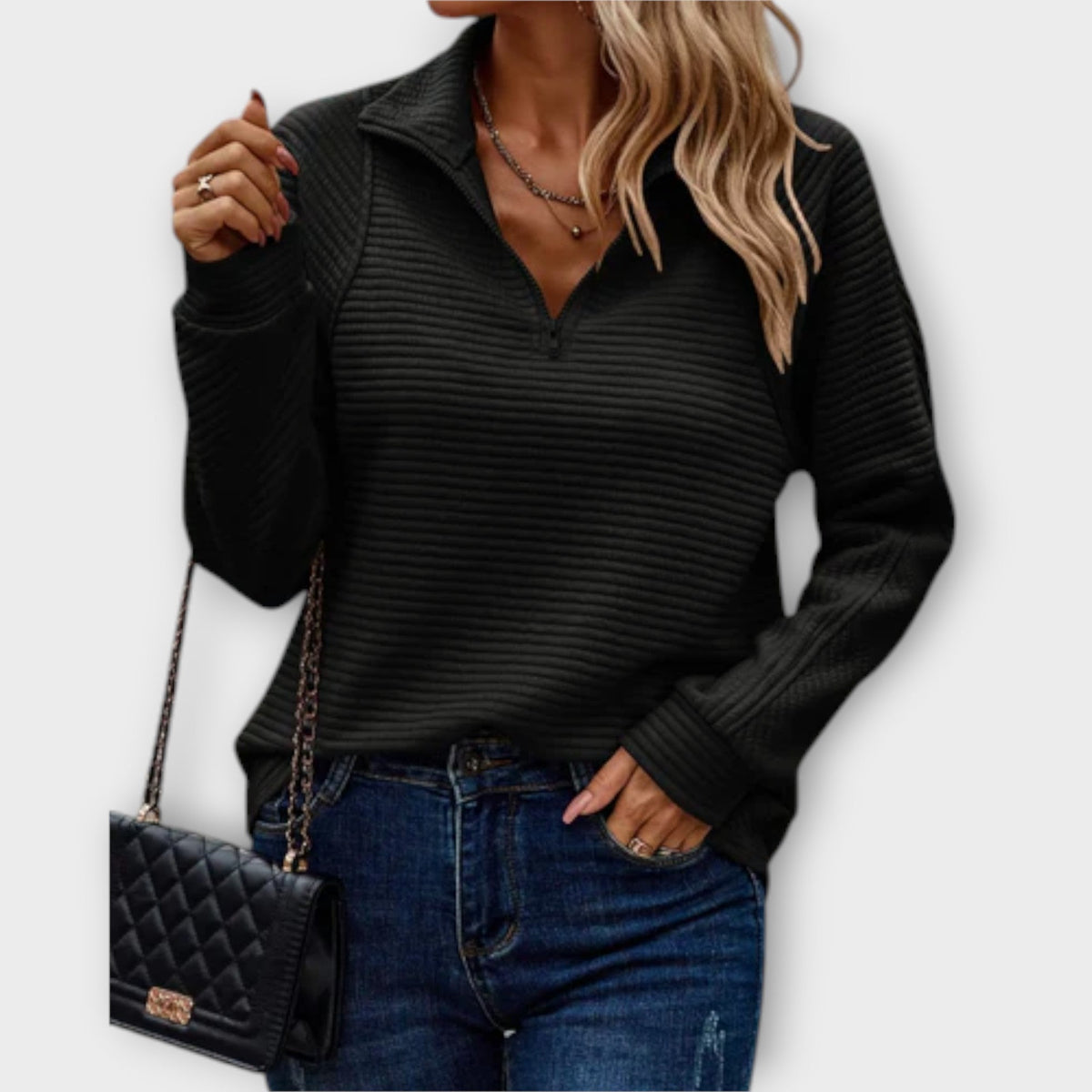 Vilja - Pullover con mezza zip