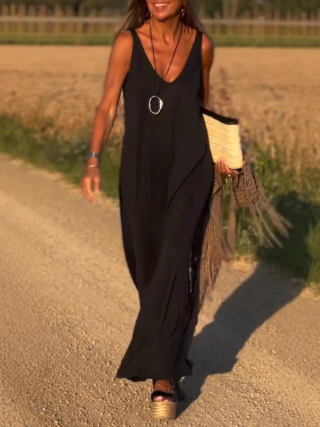 Evelyne - Elegante Abito Lungo Senza Maniche